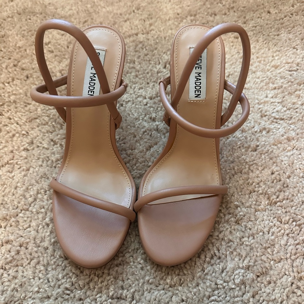 Steve Madden Nude/Tan Minimalist Strappy Heels